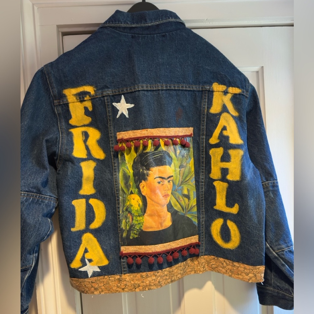 Grapevines Embellished Handpainted Denim Jacket